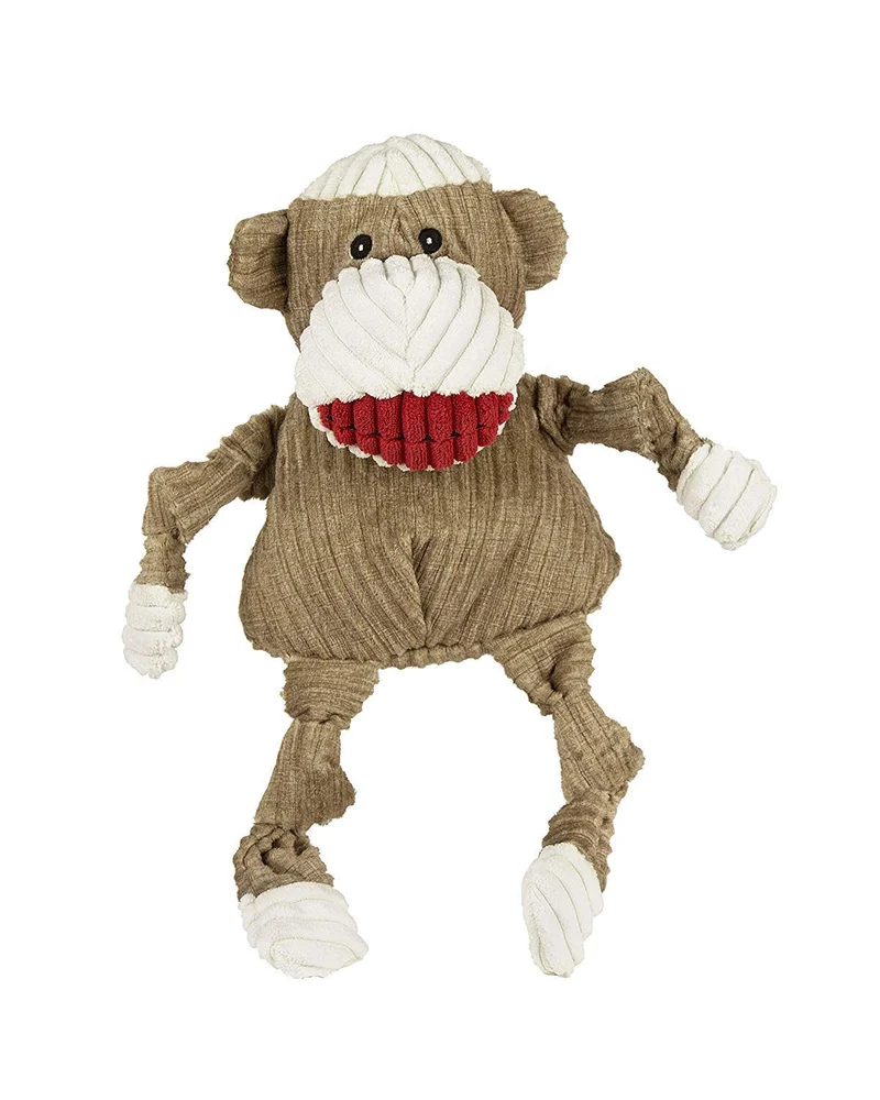 HuggleHounds - Juguete de peluche chirriante para perros con nudos para masticadores agresivos