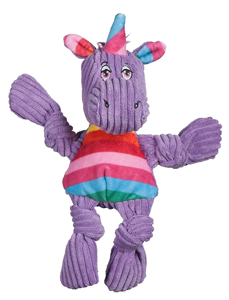HuggleHounds - Juguete de peluche chirriante para perros con nudos para masticadores agresivos