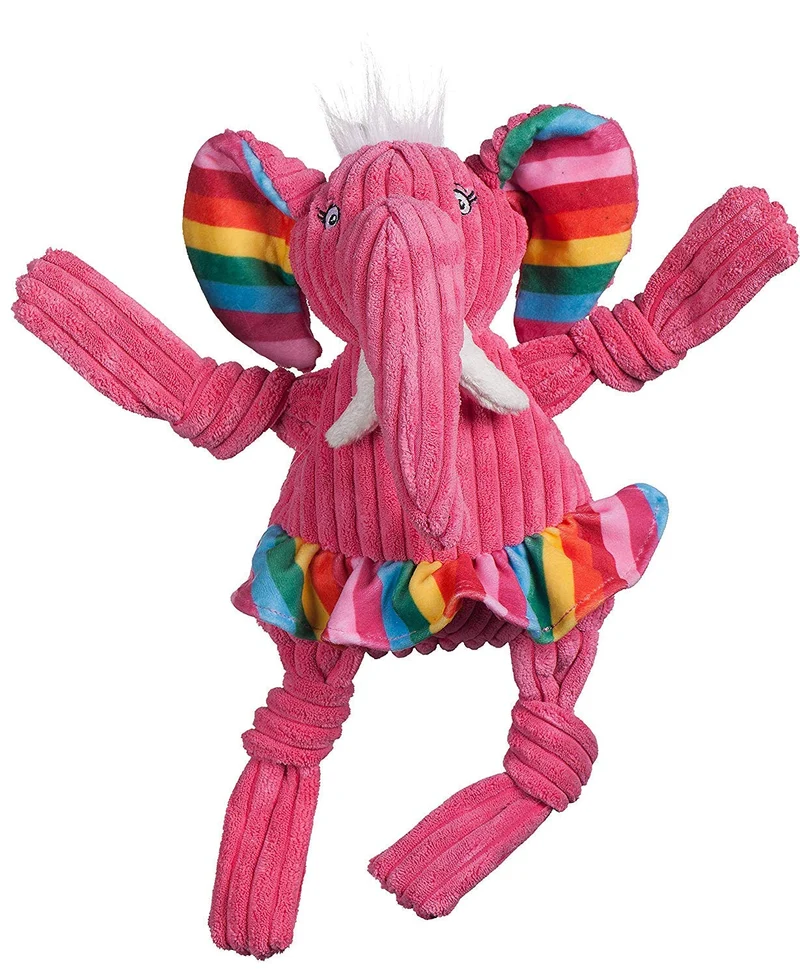 HuggleHounds - Juguete de peluche chirriante para perros con nudos para masticadores agresivos