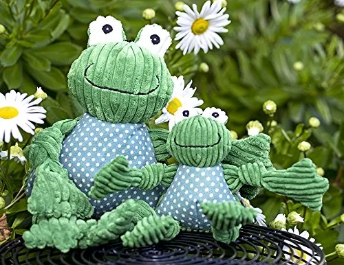 HuggleHounds - Juguete de peluche chirriante para perros con nudos para masticadores agresivos