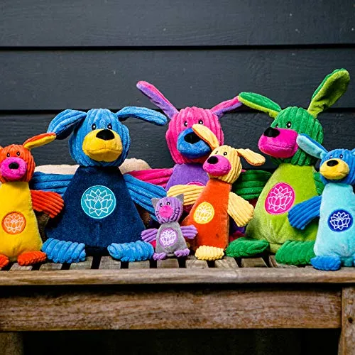 HuggleHounds - Juguete de peluche chirriante para perros con nudos para masticadores agresivos