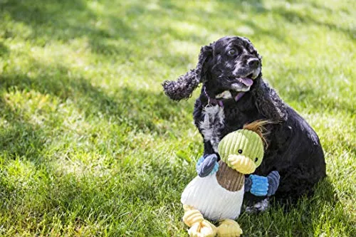 HuggleHounds - Juguete de peluche chirriante para perros con nudos para masticadores agresivos