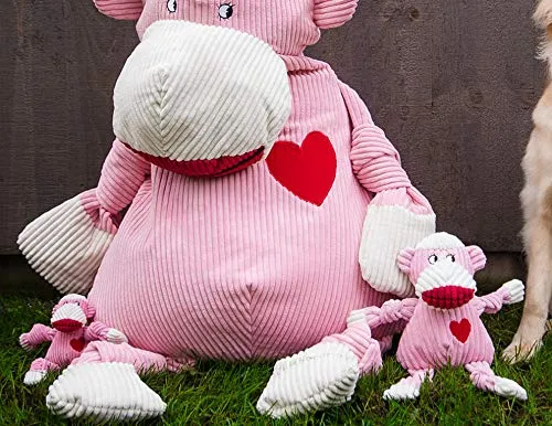 HuggleHounds - Juguete de peluche chirriante para perros con nudos para masticadores agresivos