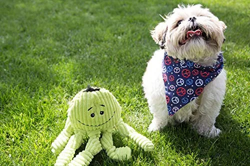 HuggleHounds - Juguete de peluche chirriante para perros con nudos para masticadores agresivos