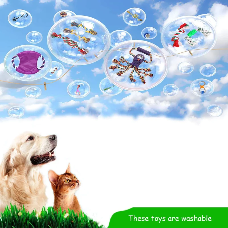 UPSKY Dog Rope Toys Puppy Grinding Teeth 15 Nearly Indestructible Dog Toys Dental Cleaning Product Prevents Boredom and Relieves Stress