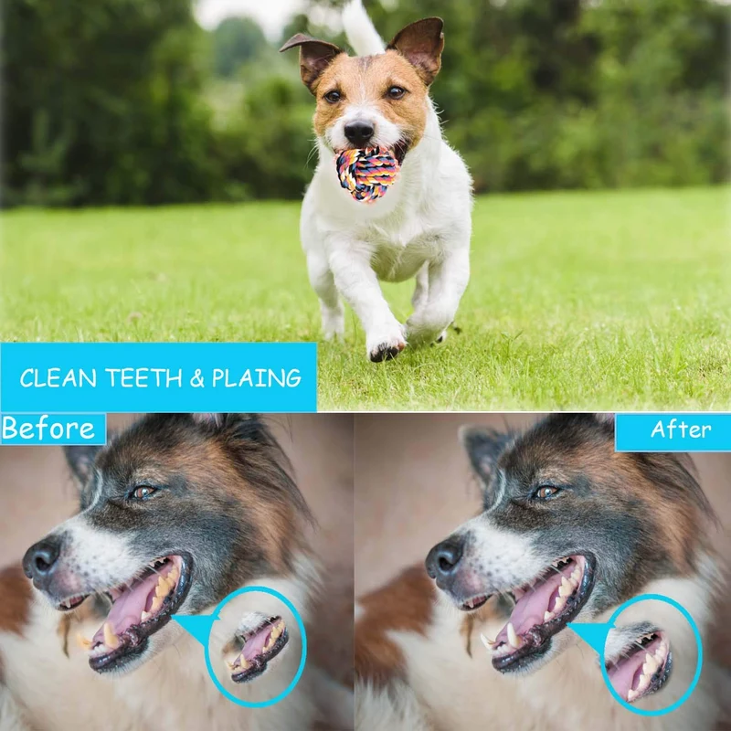 UPSKY Dog Rope Toys Puppy Grinding Teeth 15 Nearly Indestructible Dog Toys Dental Cleaning Product Prevents Boredom and Relieves Stress