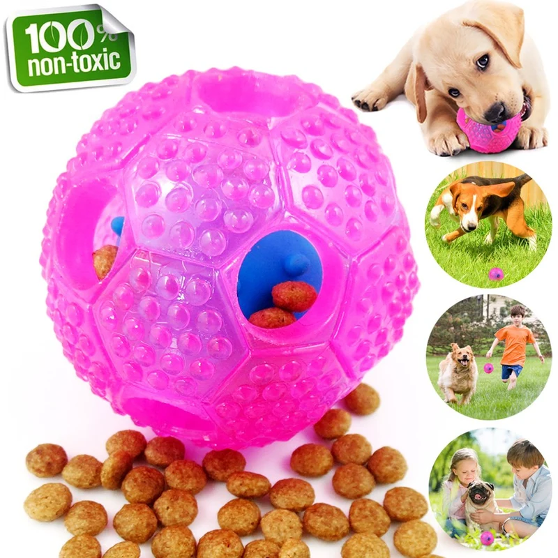 CHLEBEM Juguetes interactivos para perro, juguete para masticar para perros pequeños y medianos, dispensador de alimentos IQ Treat, puzle para cachorros y mascotas, bola de goma resistente y duradera, mejor limpieza de bolas de dientes para perros (azul)