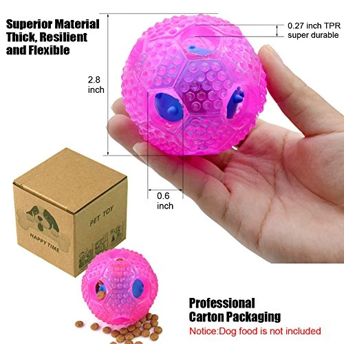 CHLEBEM Juguetes interactivos para perro, juguete para masticar para perros pequeños y medianos, dispensador de alimentos IQ Treat, puzle para cachorros y mascotas, bola de goma resistente y duradera, mejor limpieza de bolas de dientes para perros (azul)