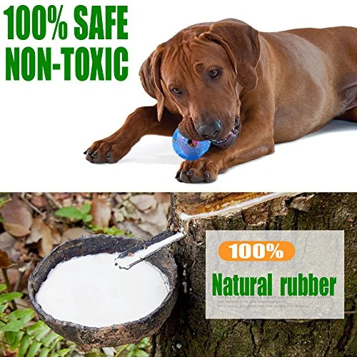 CHLEBEM Juguetes interactivos para perro, juguete para masticar para perros pequeños y medianos, dispensador de alimentos IQ Treat, puzle para cachorros y mascotas, bola de goma resistente y duradera, mejor limpieza de bolas de dientes para perros (azul)