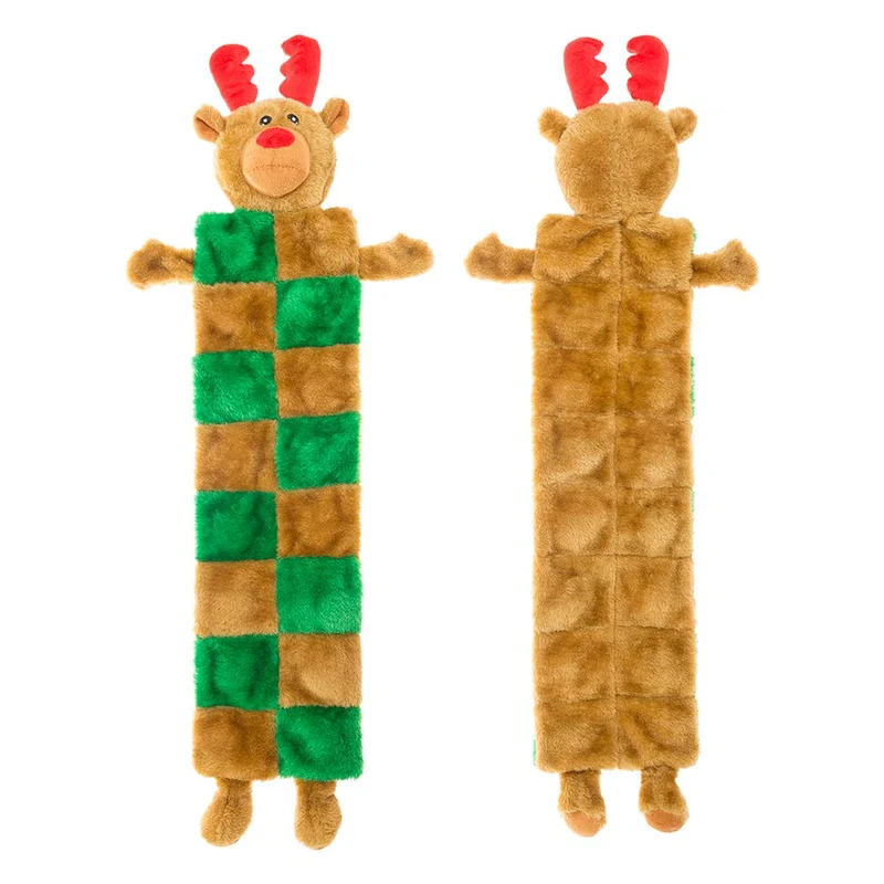 Juguete para masticar expawlorer de alce de Navidad, juguetes de felpa duraderos para dentición y caza