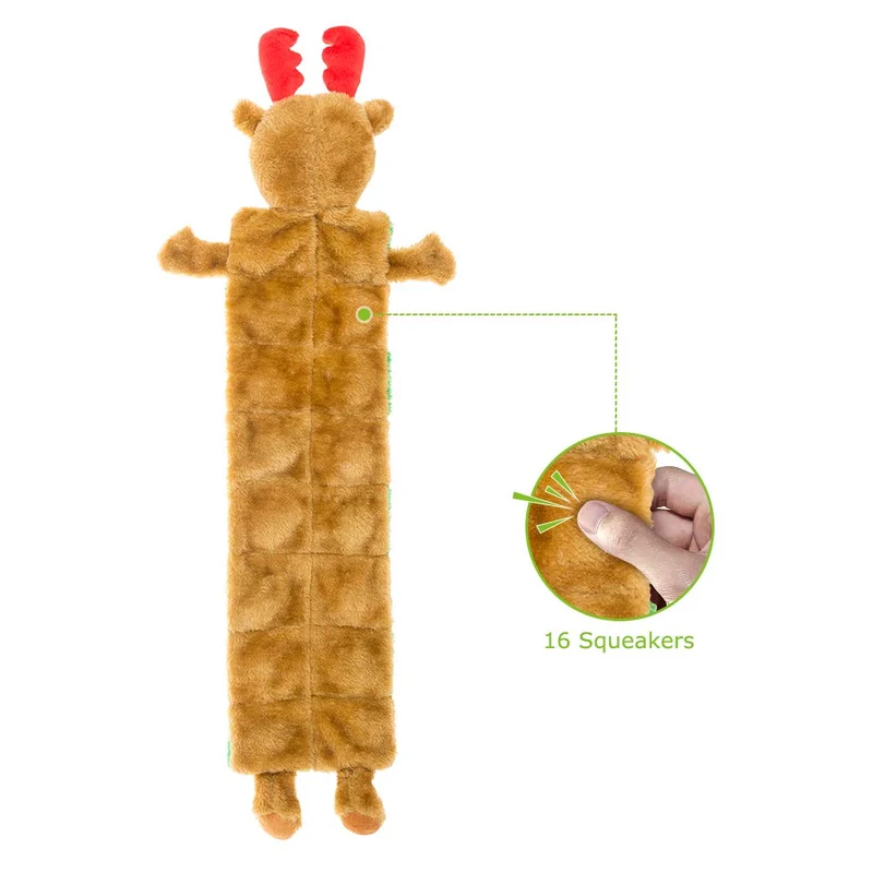 Juguete para masticar expawlorer de alce de Navidad, juguetes de felpa duraderos para dentición y caza
