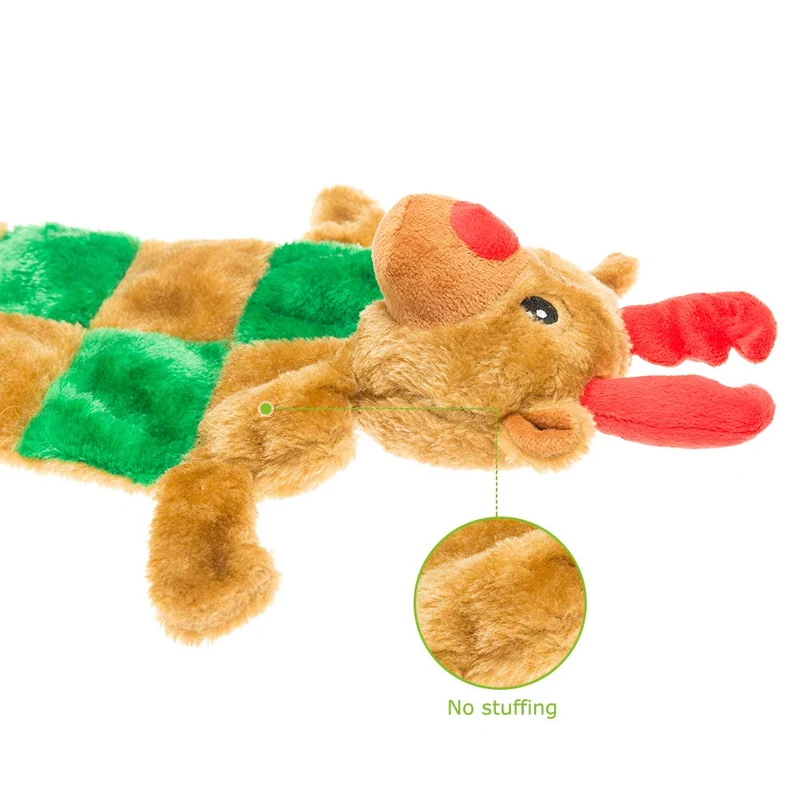 Juguete para masticar expawlorer de alce de Navidad, juguetes de felpa duraderos para dentición y caza