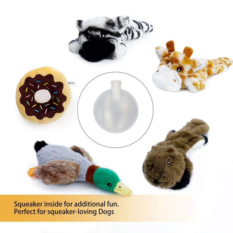 Toozey - Juguetes chirriantes para perro, 5 unidades, tres juguetes para perros sin pelusa y tres juguetes de peluche para mascotas con relleno, juguetes para masticar perros seguros para perros pequeños, medianos y grandes