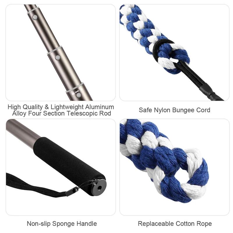 POPETPOP - Juguete para perro, extensible, para entrenamiento, con 2 cuerdas, para masticar juguetes (talla L)