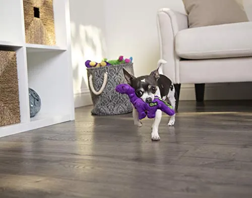 goDog Just for Me Bruto with Chew Guard Technology Plush Dog Toy, Purple