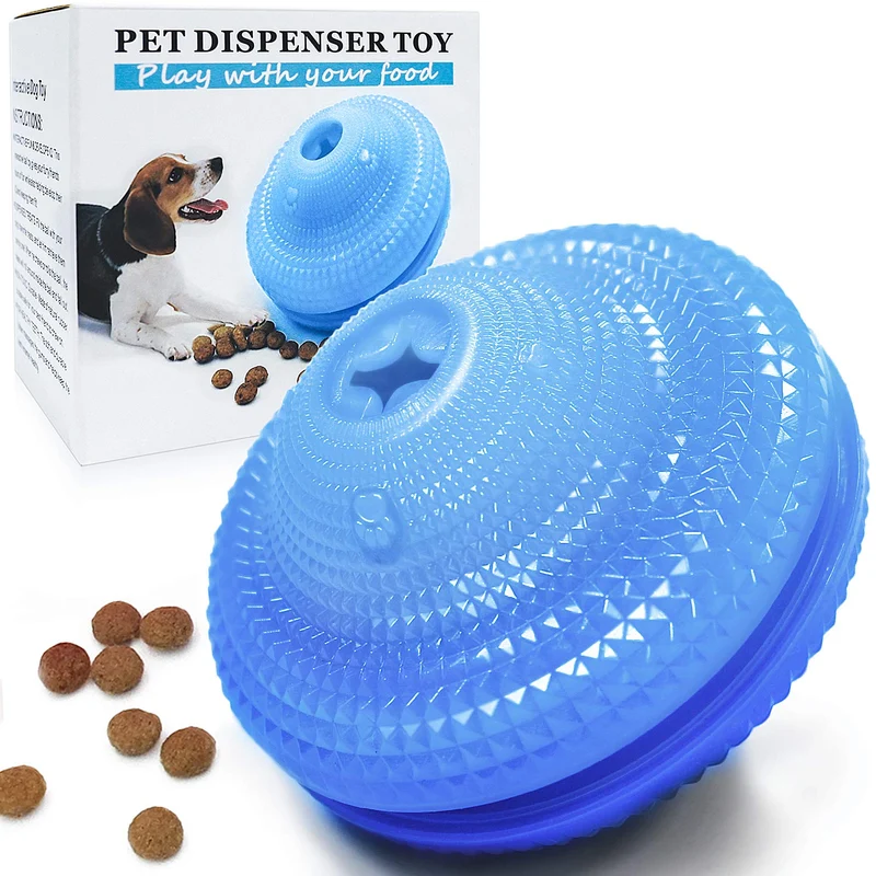 Wisedom Dog Treat Ball IQ Interactive Food Dispensing Puzzle Toys for Dogs Chasing Chewing Playing