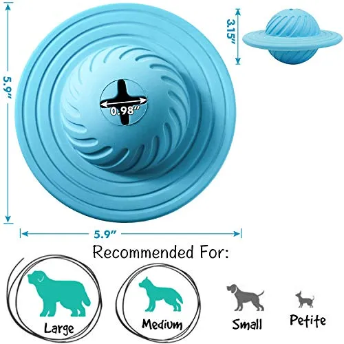 Wisedom Dog Treat Ball IQ Interactive Food Dispensing Puzzle Toys for Dogs Chasing Chewing Playing