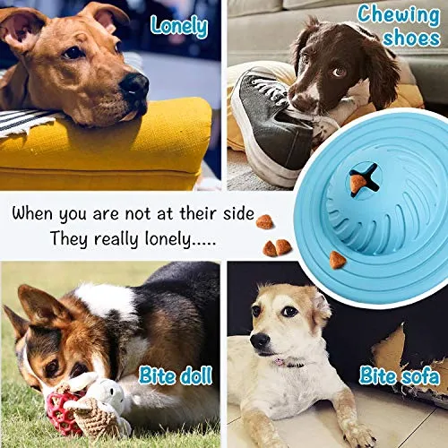 Wisedom Dog Treat Ball IQ Interactive Food Dispensing Puzzle Toys for Dogs Chasing Chewing Playing