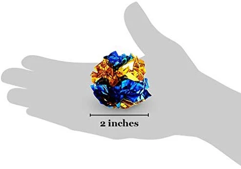 SunGrow - Pelotas de Mylar arrugadas para gatos, juguete brillante y antiestrés, ligero y adecuado para múltiples juegos de gatos, horas de entretenimiento, ideal para gatitos y gatos adultos