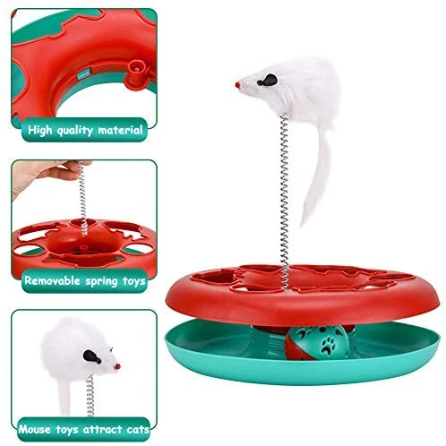 Juguetes interactivos para gatos, pelotas para atrapar a tu mascota, juguete divertido con el ratón, ejercicio de Navidad