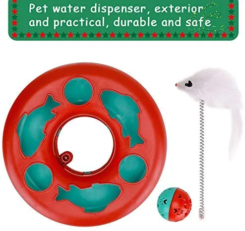 Juguetes interactivos para gatos, pelotas para atrapar a tu mascota, juguete divertido con el ratón, ejercicio de Navidad