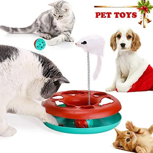 Juguetes interactivos para gatos, pelotas para atrapar a tu mascota, juguete divertido con el ratón, ejercicio de Navidad