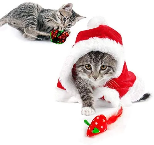 upsimples Cat Toys Including Cat Teaser Wand Interactive Feather Toy Fluffy Mouse Mylar Crinkle Balls Catnip Pillow for Kitten Kitty