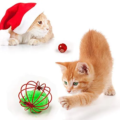upsimples Cat Toys Including Cat Teaser Wand Interactive Feather Toy Fluffy Mouse Mylar Crinkle Balls Catnip Pillow for Kitten Kitty