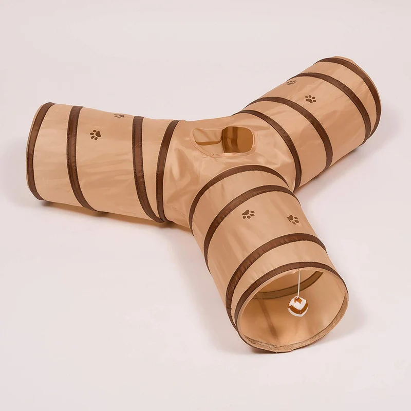 Prosper Pet Cat Tunnel - Collapsible 3 Way Play Toy - Tube Fun for Rabbits, Kittens, and Dogs