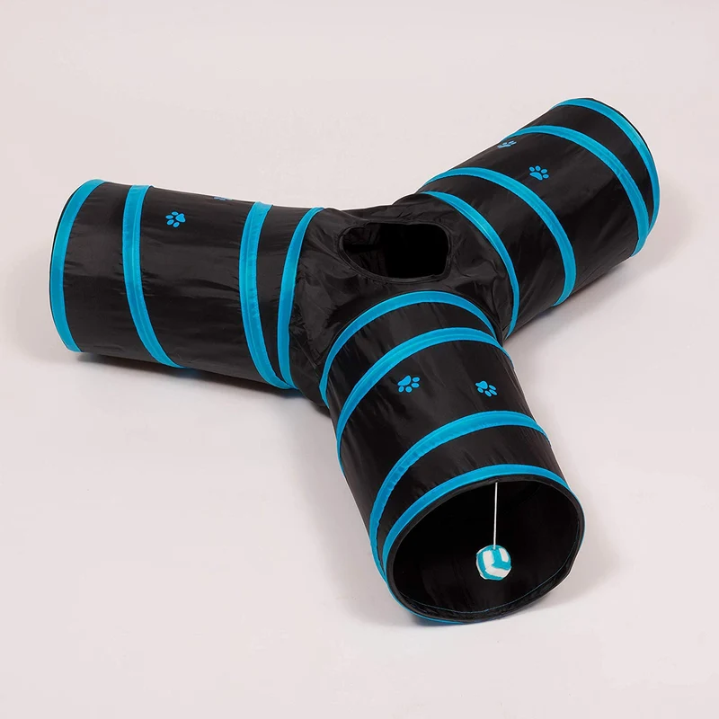 Prosper Pet Cat Tunnel - Collapsible 3 Way Play Toy - Tube Fun for Rabbits, Kittens, and Dogs