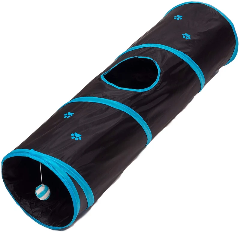 Prosper Pet Cat Tunnel - Collapsible 3 Way Play Toy - Tube Fun for Rabbits, Kittens, and Dogs