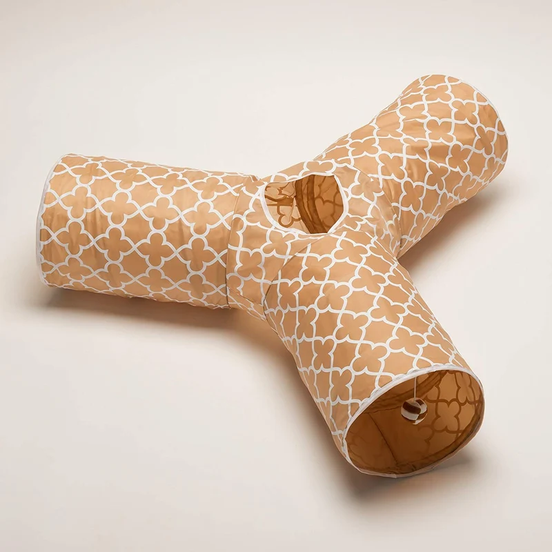 Prosper Pet Cat Tunnel - Collapsible 3 Way Play Toy - Tube Fun for Rabbits, Kittens, and Dogs