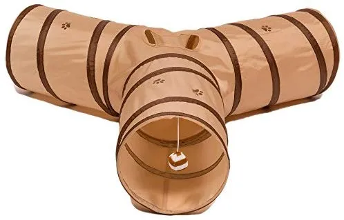 Prosper Pet Cat Tunnel - Collapsible 3 Way Play Toy - Tube Fun for Rabbits, Kittens, and Dogs