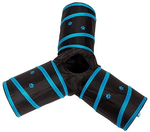 Prosper Pet Cat Tunnel - Collapsible 3 Way Play Toy - Tube Fun for Rabbits, Kittens, and Dogs