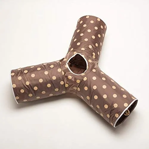 Prosper Pet Cat Tunnel - Collapsible 3 Way Play Toy - Tube Fun for Rabbits, Kittens, and Dogs