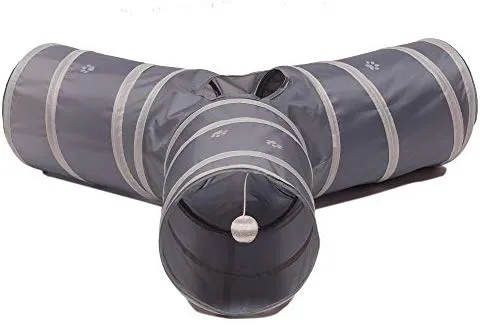 Prosper Pet Cat Tunnel - Collapsible 3 Way Play Toy - Tube Fun for Rabbits, Kittens, and Dogs