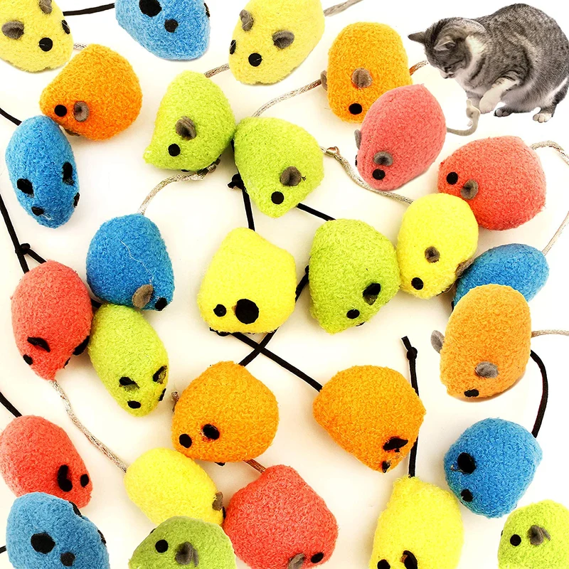 Youngever 20 piezas de juguetes para gatos, ratones, ratones, ratones, gatos, juguetes de gato, juego interactivo para gato, cachorro, gatito, gatito
