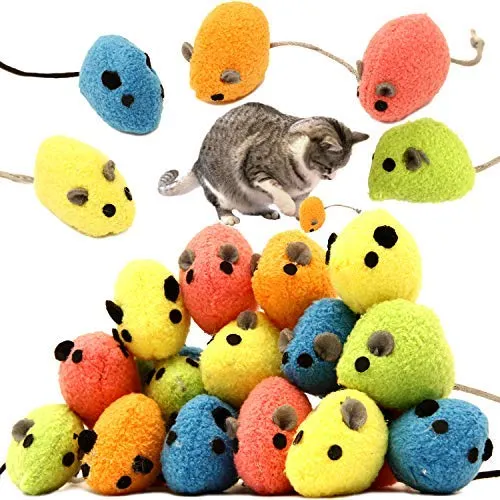 Youngever 20 piezas de juguetes para gatos, ratones, ratones, ratones, gatos, juguetes de gato, juego interactivo para gato, cachorro, gatito, gatito