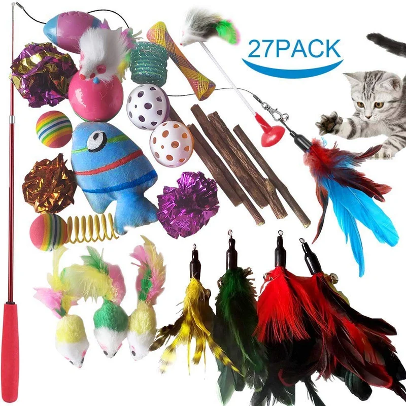 SenYoung - Juguetes interactivos para gatos, 27 piezas