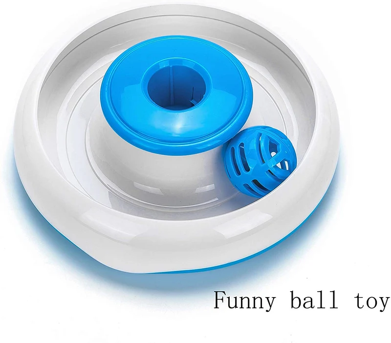 Vealind Juguetes interactivos para gatos de interior con rotación automática de 360 ° de pluma y timbre de timbre de bola de juguete