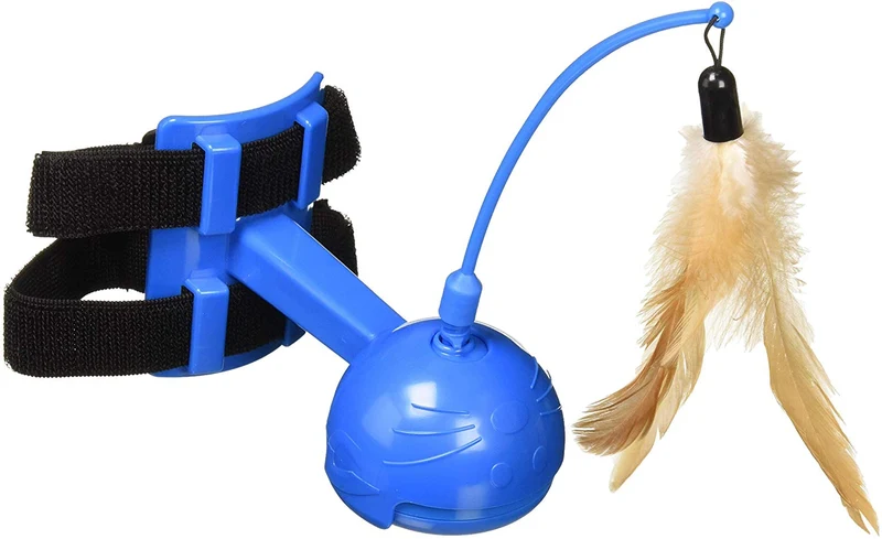 OurPets Catty Whack Interactive Cat Toy (Cat Toys for Stimulating Play with Real Mouse Sound, Rotating Feather for Hunting Instincts & Carpeted Scratching Area)