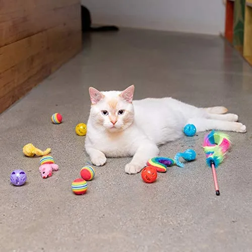 Juego de juguetes para gatos de Pet Craft Supply – Accesorios para gatos multicolor