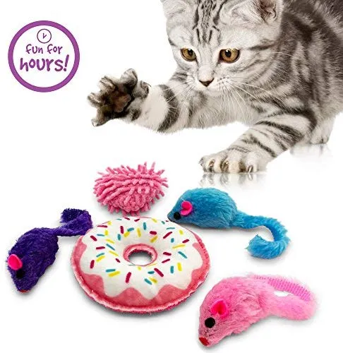 Juego de juguetes para gatos de Pet Craft Supply – Accesorios para gatos multicolor