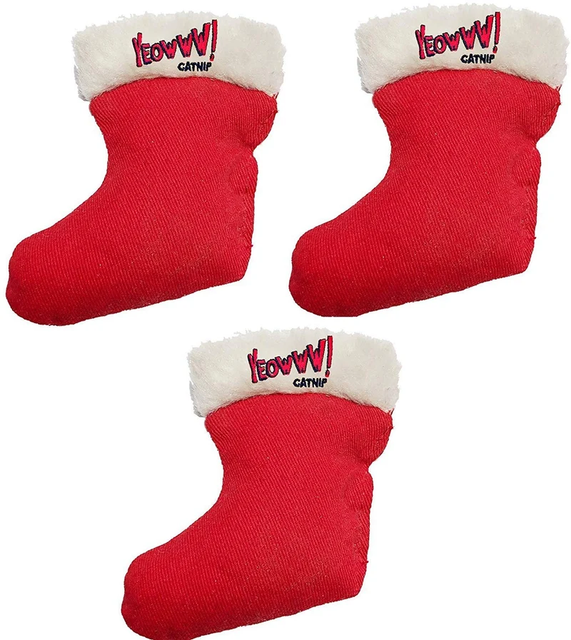 yeowww. duckyworld 100% orgánico Flower Leaf Catnip Cat Toy Navidad 3 medias