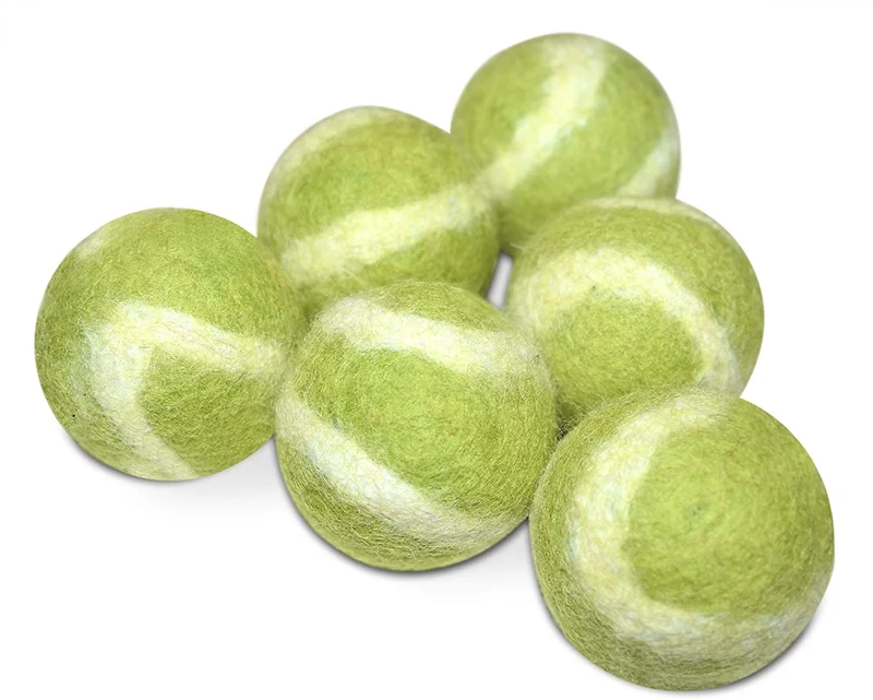 Comfy Pet Supplies - Juego de 6 bolas de fieltro de lana 100% para gatos y gatitos, hechas a mano, coloridas bolas de lana ecológicas para gatos