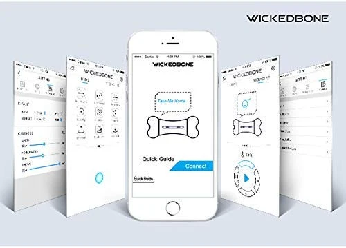 Wickedbone Smart Bone, juguetes automáticos e interactivos para perros, cachorros y gatos, control de aplicaciones, seguro y duradero, mantiene a tus mascotas entretenidas todo el día