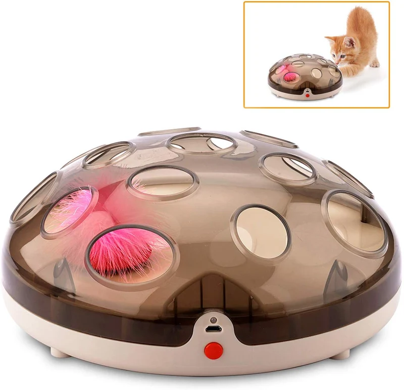 Juguetes interactivos divertidos para gato, pluma eléctrica, juguete para gato, ejercicio, perseguidor, entrenamiento, juguete para gato, recargable, Maglev, plumas, juego de atracción