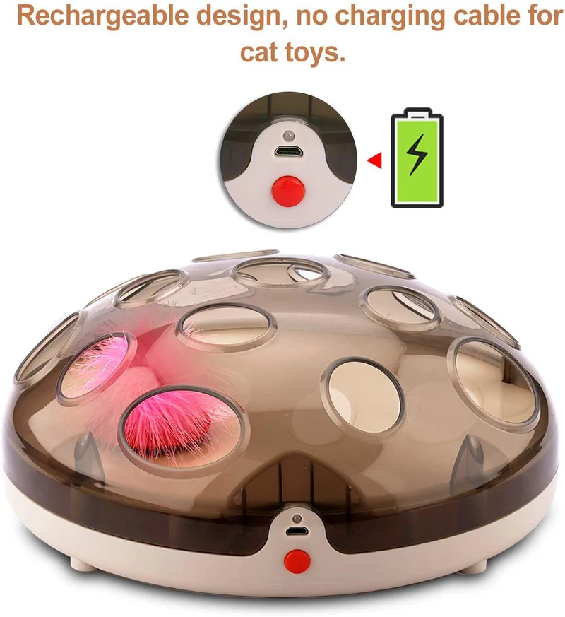 Juguetes interactivos divertidos para gato, pluma eléctrica, juguete para gato, ejercicio, perseguidor, entrenamiento, juguete para gato, recargable, Maglev, plumas, juego de atracción
