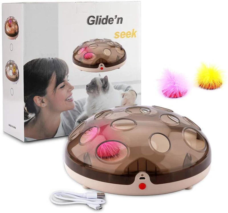 Juguetes interactivos divertidos para gato, pluma eléctrica, juguete para gato, ejercicio, perseguidor, entrenamiento, juguete para gato, recargable, Maglev, plumas, juego de atracción