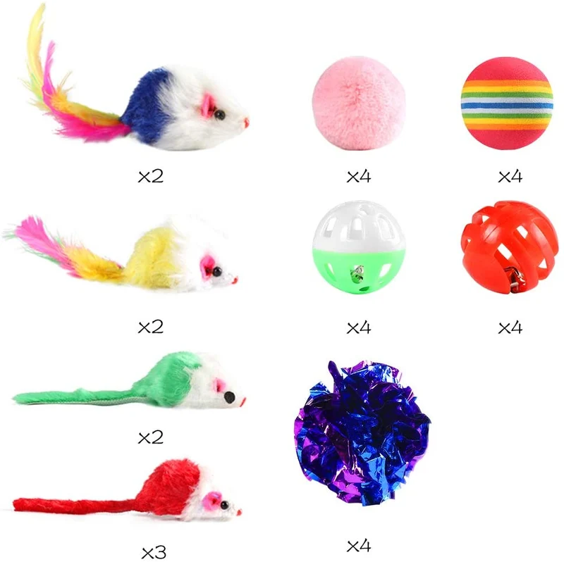 M JJYPET Juguetes para gatos, surtidos, bolas arrugadas para gato, gatito, gatito
